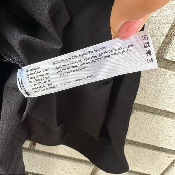 Eileen Fisher Black Lightweight Washable Stretch Crepe Bracelet-Sleeve Tunic - Picture 7 of 9